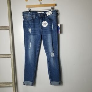 NWT !IT TUMMY TUCK CURVY SKINNY ANKLE DISTRESS CLAIRE JEANS SIZES 12
